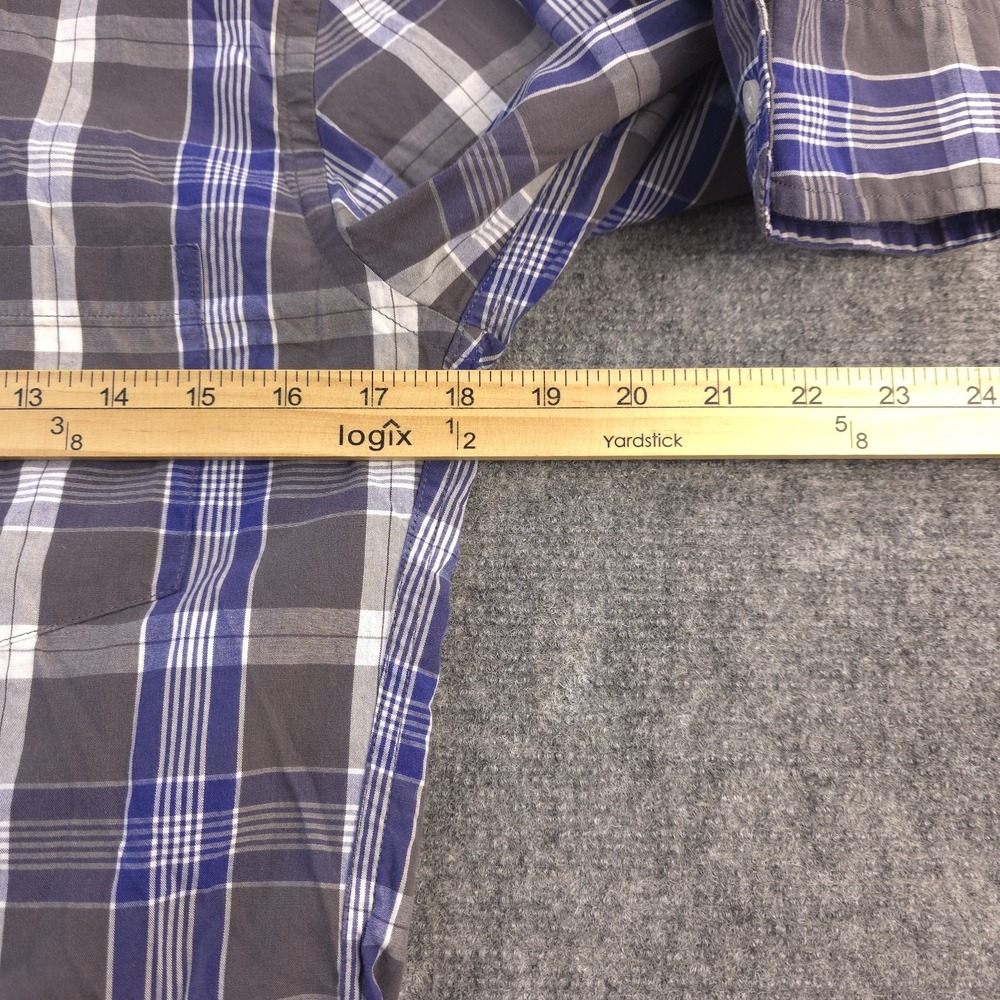 J Crew Shirt Small Slim Fit Blue Gray Plaid Long Sleeve Button Down - Picture 4 of 8